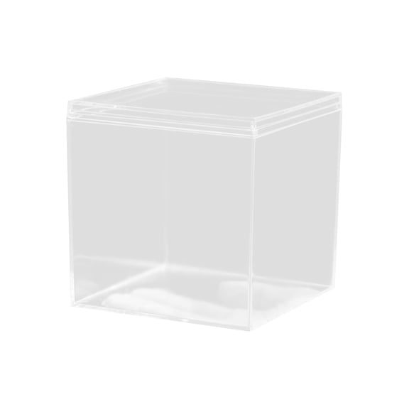 Clear Acrylic Display Cube Square Plastic Storage Case for Action Figures and Handcrafted Models with Stackable Anti Slip Design, 5x5 Inch