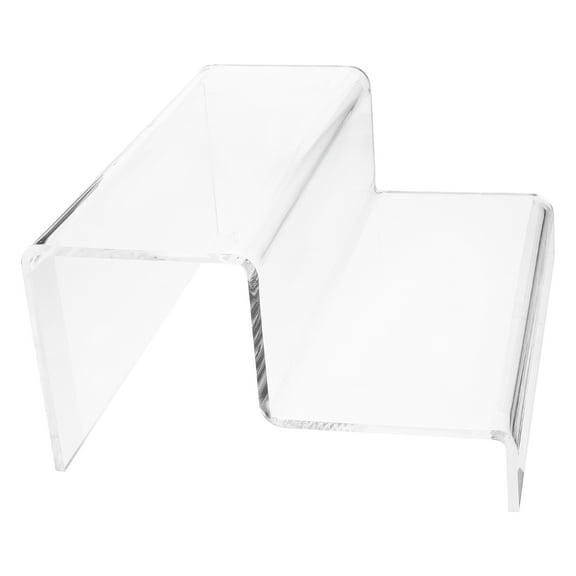 Clear Acrylic Display Riser Unique Shape Two Tier Stand for Showcasing Shoes Figurines