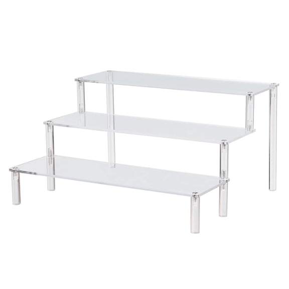 Gonice Clear Acrylic 3Tier Cake Stand, 12" x 10.2" x 6.3 Inch Cupcake Holder, MultiPurpose Step Display Riser Organizer for Dessert, Home Decor & Storage