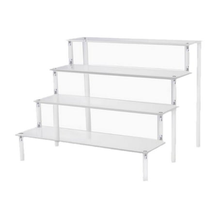 Clear Acrylic Display Stand Riser Shelf Large Holder Storage Rack for Decoration and Organizer for Figure, Cupcake Dessert, Perfume - 4 Tiers Widh 20x28cm