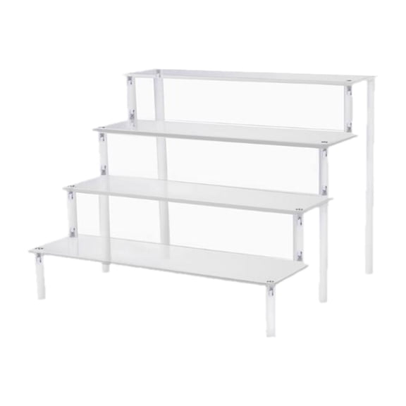 Clear Acrylic Display Stand Riser Shelf Large Holder Storage Rack for Decoration and Organizer for Figure, Cupcake Dessert, Perfume - 4 Tiers Widh 27x21cm