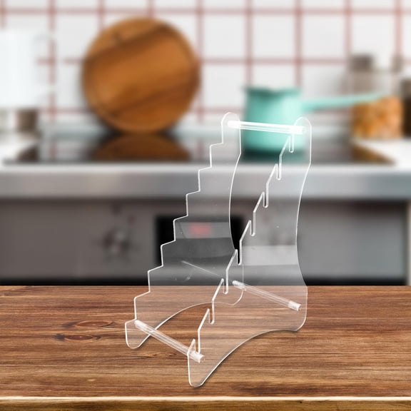 Clear Acrylic Display Stand for Kitchen Knives with Stable Antislip Base and Elegant Visibility