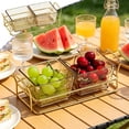 thumbnail image 1 of Clear Acrylic Divided Serving Tray - 2-Compartment Snack Platter for Parties, Fruit, Nuts & Appetizers with Iron Stand, 1 of 7