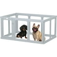 thumbnail image 1 of Clear Acrylic Dog Playpen, 23.6" H Transparent Dog Playpens Indoor, Easy Assemble Pet Pen for Puppy/Small Dog/Rabbit/Cat/Pig, Sturdy Plastic Whelping Box Enclosure (10 Planes-11.6 sq.ft, Grey), 1 of 7