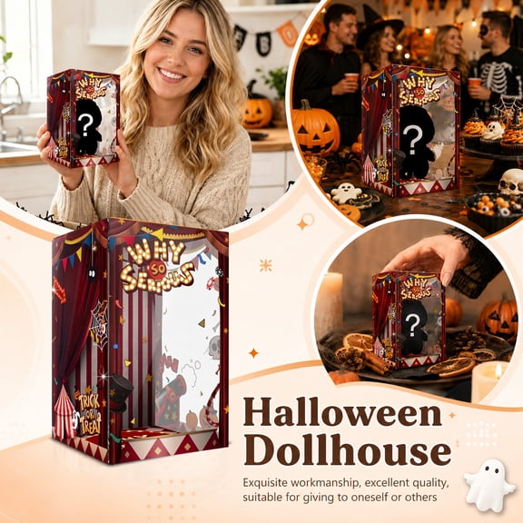 Clear Acrylic Doll Display Box, Indoor Halloween Decorations, Halloween Backdrop, Trunk Or Treat Decorations, 4.5X4.5X7.5 Inch High Transparent Dustproof Stand with Carnival