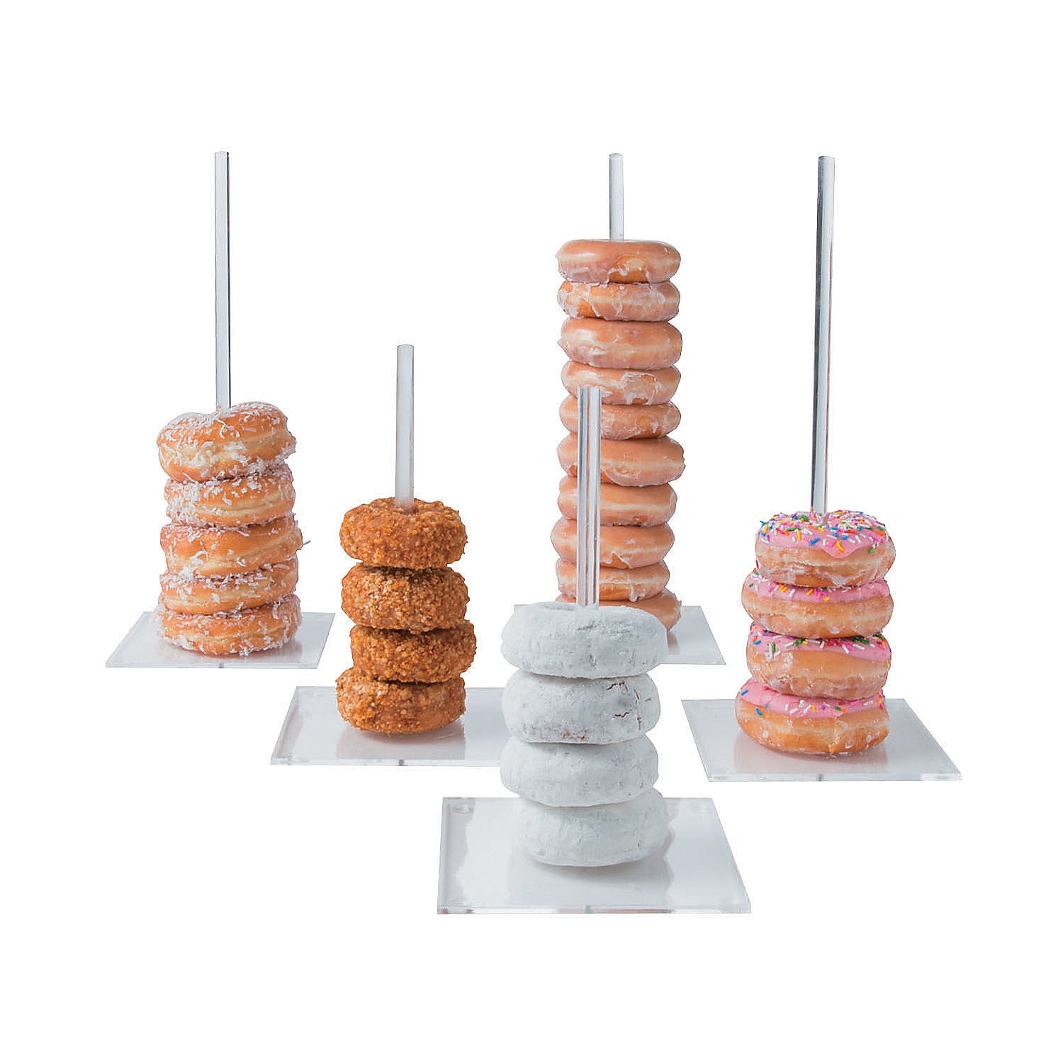 Clear Acrylic Donut Serving Stands (5Pc) - Home Decor - 10 Pieces