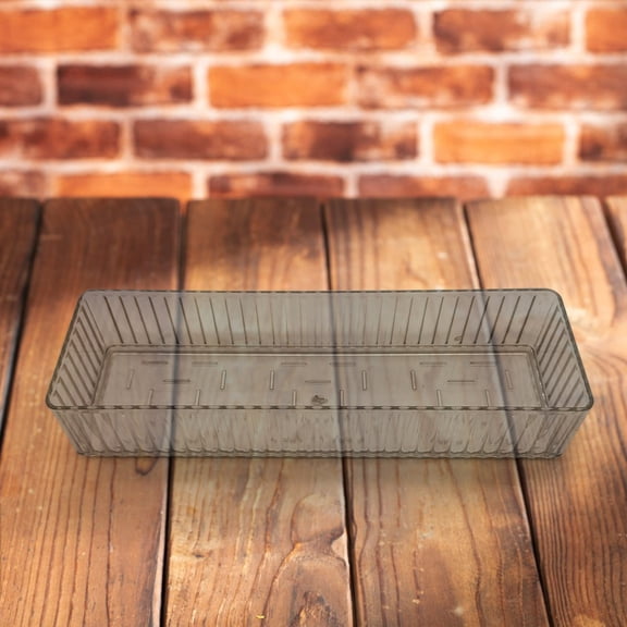 Clear Acrylic Drawer Organizer Set | 4 Stackable Trays for Cosmetics & Office Supplies | Under Desk Storage | 3.1" to 9.8" Sizes