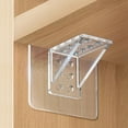thumbnail image 1 of Clear Acrylic No Drill Shelf Bracket – 2.76 Inch Heavy Duty Invisible Closet Partition Support for Wood Laminate Cabinets Bookshelves Organizer, Tool Free Mount, 1 of 6