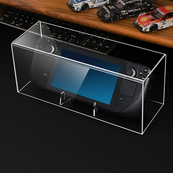 Clear Acrylic Dust-Proof Display Case Compatible with Steam Deck, Anti-Scratch Protective Cover for Game Console Accessories Storage Box-Transparent