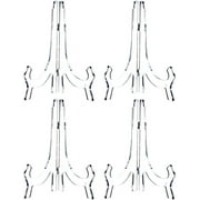Clear Acrylic Easel Display Stand, 10-Inch, Set of 4, for Pictures, Frames, Decorative Plates, and Artworks