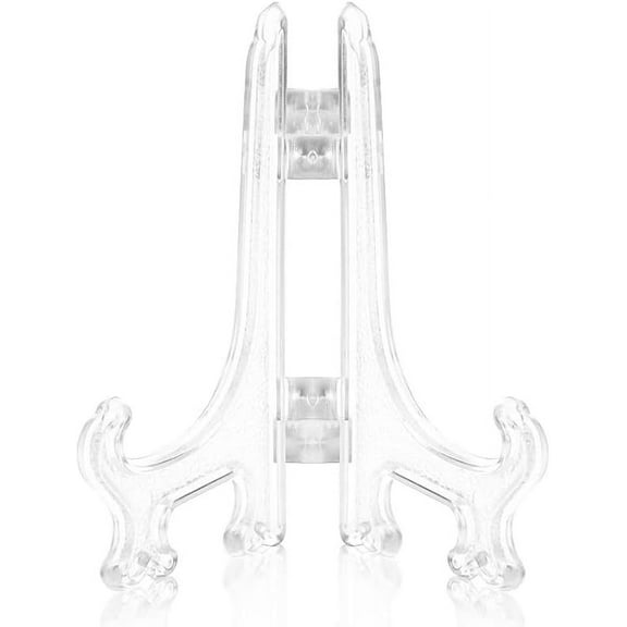 Clear Acrylic Easels Set of 2, Small Fold Display Stand for Picture Frame, Photo, Artwork - 4 Inch