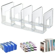 Clear Acrylic File Sorter,4 Slots Magazine File Holder,Bookshelf Organizer,Sturdy Desk File Organizer,File Racks for Office and Home,Documents Organizer Holder