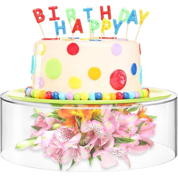 Clear Acrylic Fillable Cake Stand Cylinder Display Riser For Party Wedding Decor (20cm )