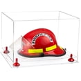 thumbnail image 1 of Clear Acrylic Fireman's Helmet Large Display Case with Red Risers and Clear Base (A014-RR), 1 of 2