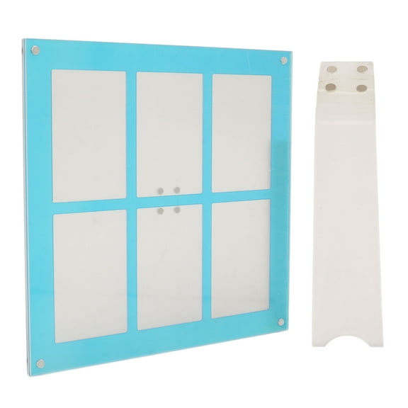 Clear Acrylic Floating Frame with 6 Grid Double Layer Magnetic Picture Frame Free Standing for Refrigerator Desktop Display