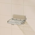 thumbnail image 1 of Clear Acrylic Floating Shelf - Foldable Wall Mounted Adhesive Shelf for Cosmetics, Models, Bathroom Towels & Small Organizers - No Drill Installation, 1 of 3