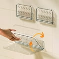 thumbnail image 1 of Clear Acrylic Floating Shelf Foldable Wall Mounted Organizer for Bathroom Towels and Cosmetics Display with Easy Installation for Home Decor and Small Space Storage Solutions Akmoler | White, 1 of 9