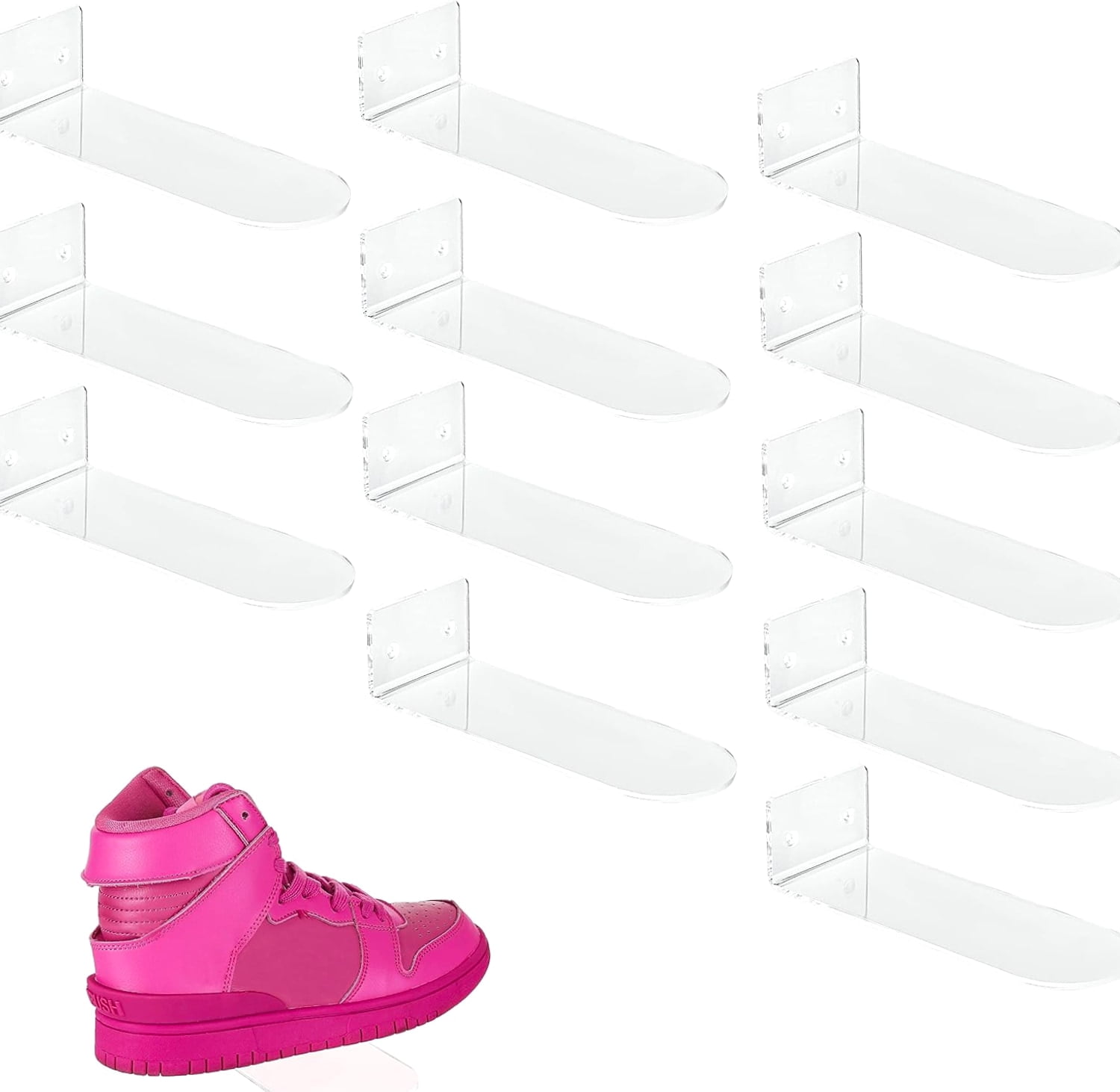 Shoes Rack For Display Clear Acrylic Floating Shoe Shelves, Wall Mount Sneaker Display Rack ...