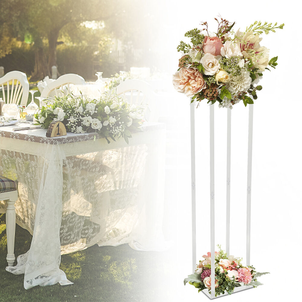 Clear Acrylic Flower Stand Column Vase Centerpieces Wedding Decoration