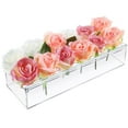 thumbnail image 1 of Clear Acrylic Flower Vase Rectangular Floral Centerpiece for Dining Table 13.8 Inch Long Rectangle Decorative Modern Vase for Weddings Home Decor (1 Pcs), 1 of 11