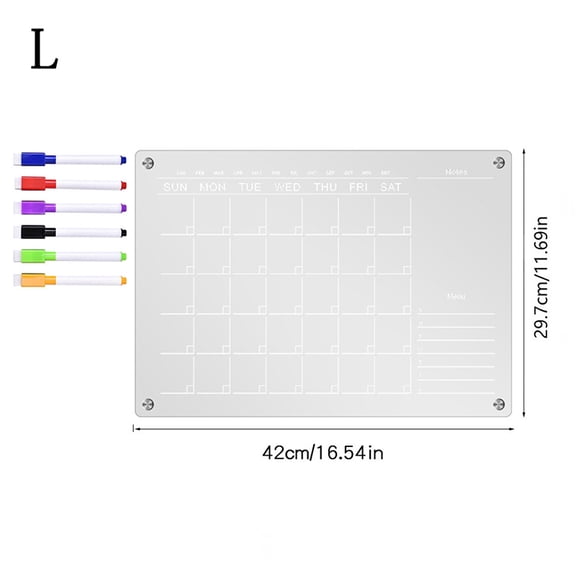 Clear Acrylic Fridge Magnet Sticker Calendar Board Planner Daily Weekly Monthly Schedule Dry Erase Board for Home School Office