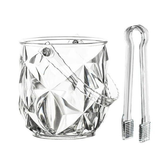 Clear Acrylic Ice Bucket with Handles,Large Capacity Ice Bucket, Durable Wine and Champagne Bucket, Perfect Ice Buckets for Parties, BBQs, Weddings, Picnics, Holidays, Outdoors, 3.7" x 5.5"(Clear)