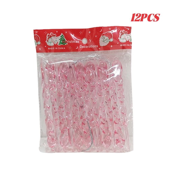 Clear Acrylic Icicle Christmas Ornaments 113cm Plastic Icicles with 7cm Hanging Cord, Threaded Design for Christmas Tree/Door/Window Holiday Decoration