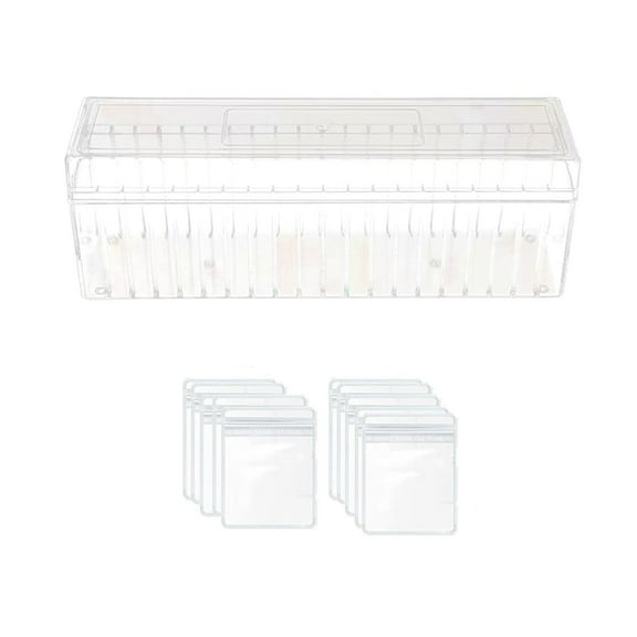 Clear Acrylic Jewelry Box Organizer with 20 PVC Bags | Portable Jewelry Storage for Rings, Earrings & Necklaces | 6x8cm Travel Jewelry Case | Gift for Women