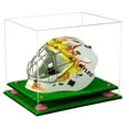 thumbnail image 1 of Clear Acrylic Lacrosse Helmet Display Case with Pink Risers and Turf Base (A002-PNR), 1 of 2