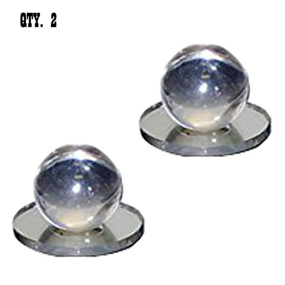 Clear Acrylic Large Ball Stick-On Mirror Knobs - Pack of 2