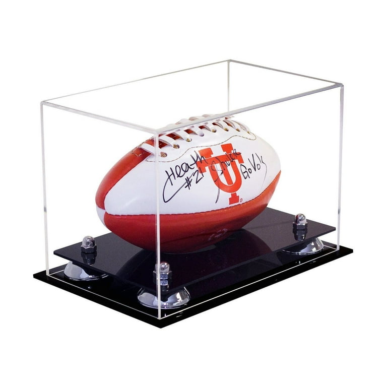 Acrylic Football Display Case Vertical shops with Mirror Wall Mount , Risers and Turf Base (A060/B42)