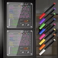 thumbnail image 1 of Clear Acrylic Magnetic Fridge Calendar - Sleek Dry Erase Board & Chore Chart for Fridge, 2 in1 Monthly Calendar Perfect Family Organizer,Kitchen Menu Planner With 8 Markers (White-Kid), 1 of 7