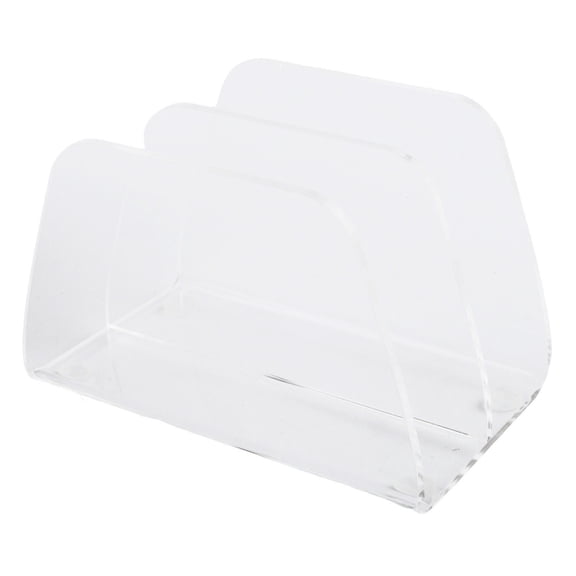 Clear Acrylic Mail Organizer for Desktop, 2-Compartment Letter Holder with Non-Slip Base for Bills Cards Envelopes, Transparent Desk File Sorter for Home Office, 6.7x3.8x3.5 Inch(1)