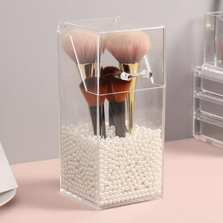 Glamlily 2 Pack Clear Acrylic Makeup Brush Holder With Lid