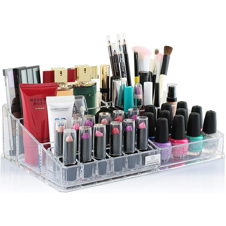 LileZbox Clear Stackable Cosmetic Organizer Drawers,Acrylic Plastic Storage  Bins For Vanity,Home Organization and Storage,Hair Accessories, Skin Care