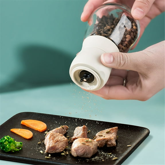 Clear Acrylic Manual Pepper Grinder | Cylindrical Glass Spice Mill for Sea Salt & Coffee Beans | 5.12" Kitchen Grinder Tool with Adjustable Coarseness