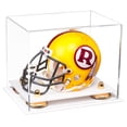thumbnail image 1 of Clear Acrylic Mini - Miniature Football Helmet (not Full Size) Display Case with Gold Risers and White Base (A003-GR), 1 of 2