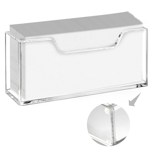 Clear Acrylic Napkin Holder, 9" x 2.3" x 3.9" Guest Towel Tray, Paper Napkins Dispenser for Table, Bathroom, Kitchen, Dining Room, Hotel