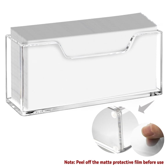 Clear Acrylic Napkin Holder, 9" x 2.3" x 3.9" Guest Towel Tray, Paper Napkins Dispenser for Table, Bathroom, Kitchen, Dining Room, Hotel