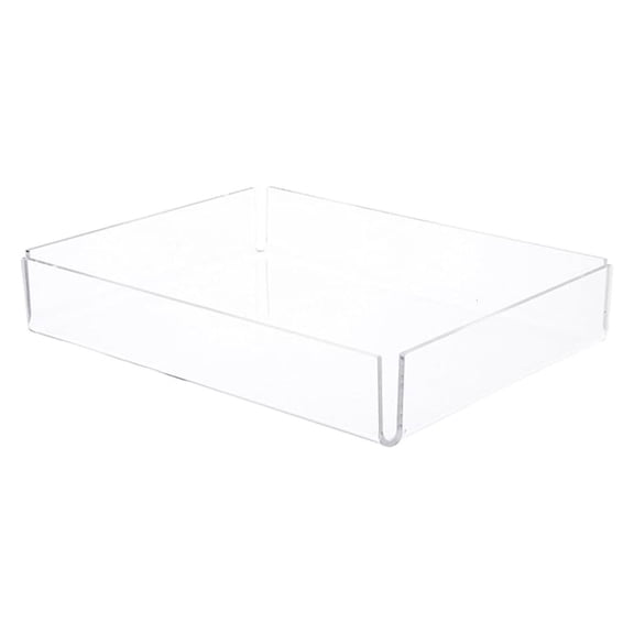 Clear Acrylic Open Corner Merchandise Display Tray, 9.5" W x 12.25" D x 2.125" H