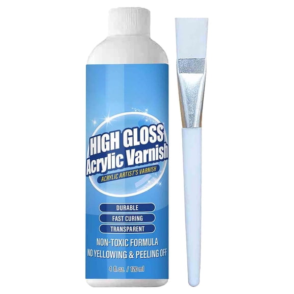 Clear Acrylic Paint Sealer, High Gloss Varnish for Acrylic Painting & Art Craft, Non-Yellow Clear Coat for Clay, Wood, Glass, Metal, Protect Boost Gloss Finish on Canvas, Rock Painting, Model,4oz