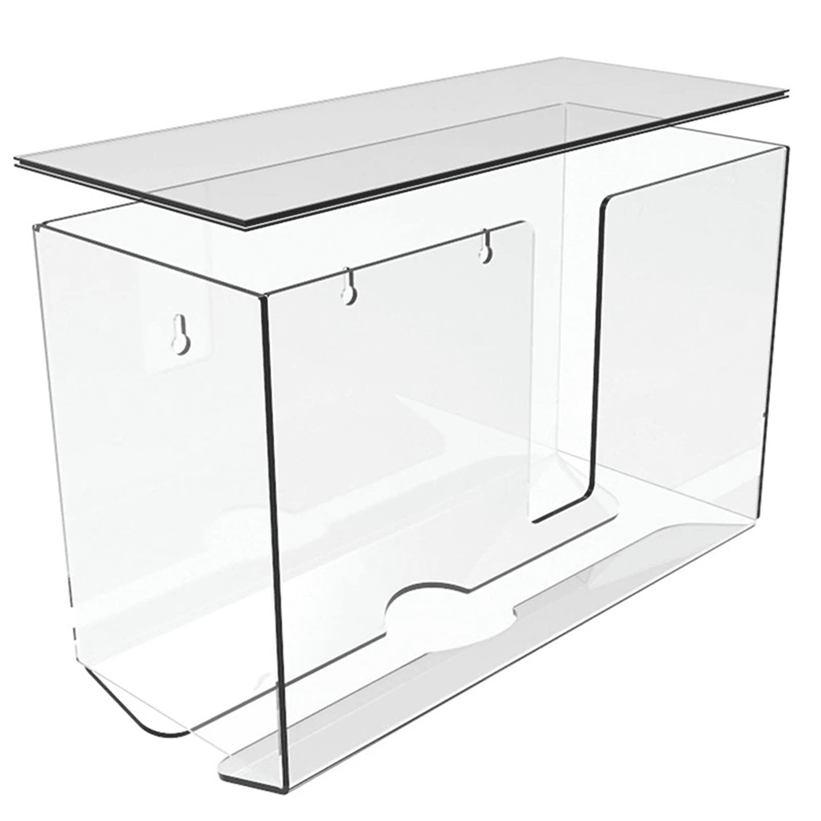 Clear Acrylic Paper Towel Dispenser Wall Mount Paper Towel Holder with Lid Countertop Folded Paper Towel Holder Modern Paper Towel Stand & Sleek Design for Kitchen, Bathroom, Toilet, Vanity