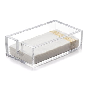 Clear Acrylic Paper Towel Holder, 8.5x4.9x2.4 Inch Guest Towel & Napkin Storage Tray for Bathroom, Kitchen, Party & Wedding Events