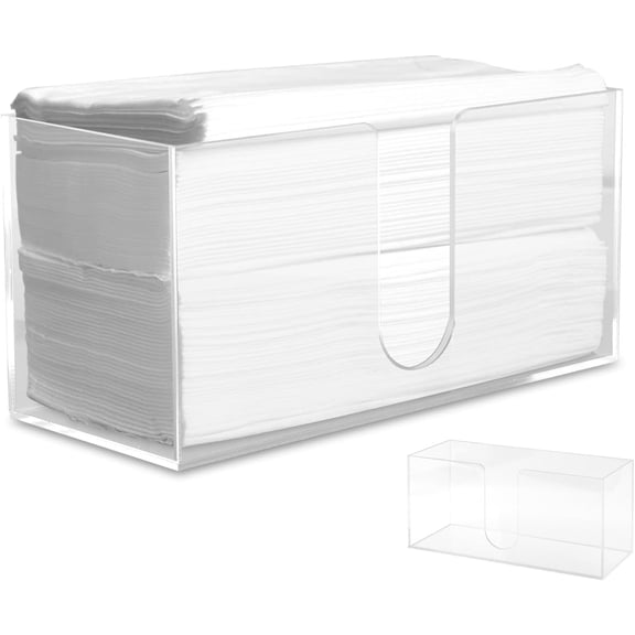 Clear Acrylic Paper Towel Holder Wall Mount or Countertop Dispenser for Trifold Z-Fold C-Fold Napkins