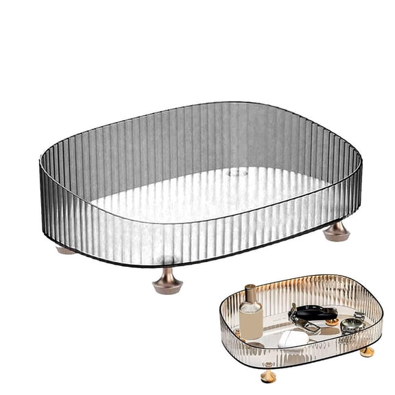Clear Acrylic Perfume Tray, Round Makeup Bathroom Trays for Counter, Decorative Vanity Trays for Bathroom Countertop for Dresser Tops