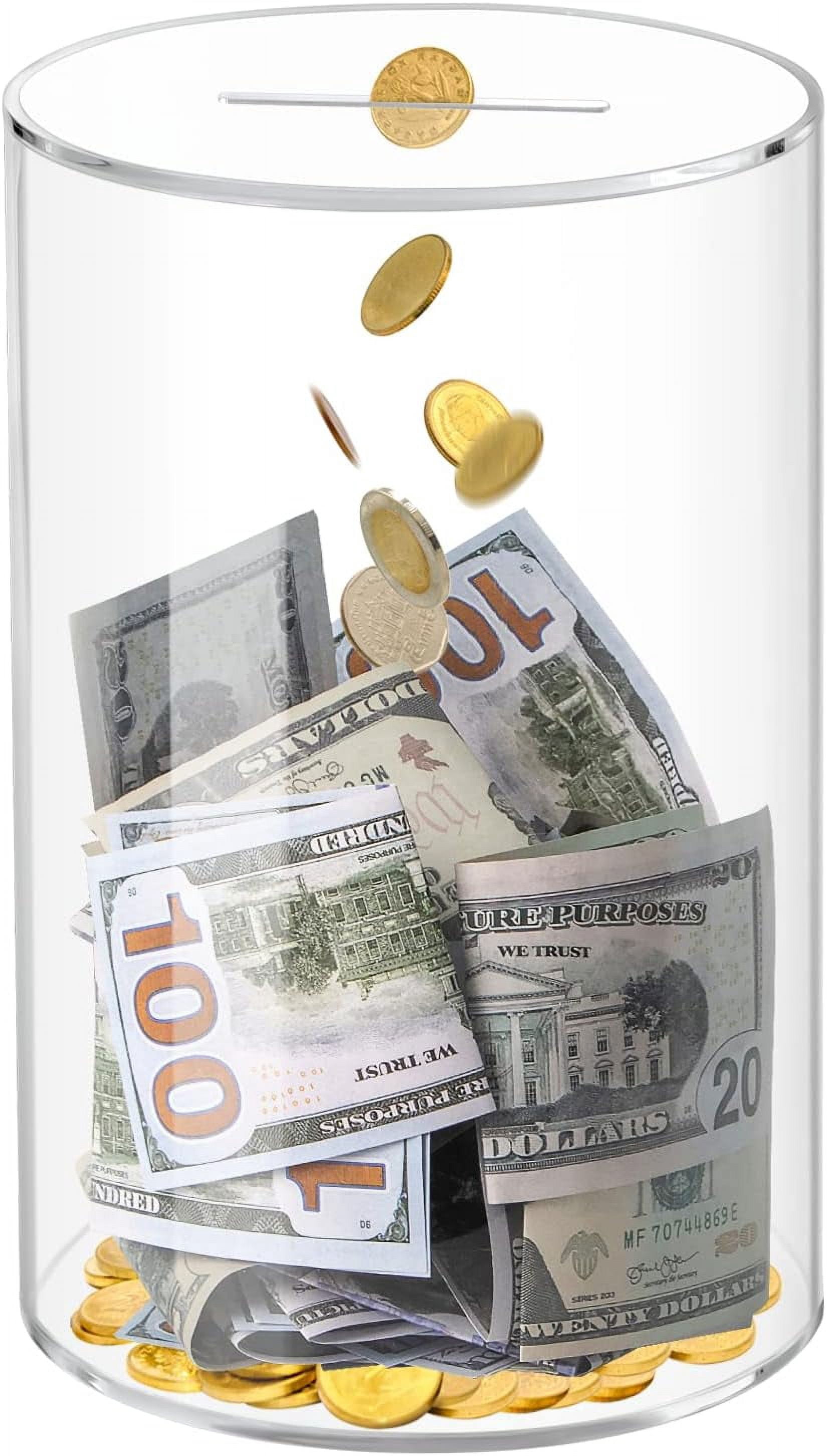 Transparante spaarpot, acryl spaarpot, Clear Piggy Bank, Cash Saver spaarpot geld doel en nummers met teller ambachten draagbare opbergdoos geldbesparende doos voor volwassenen kind