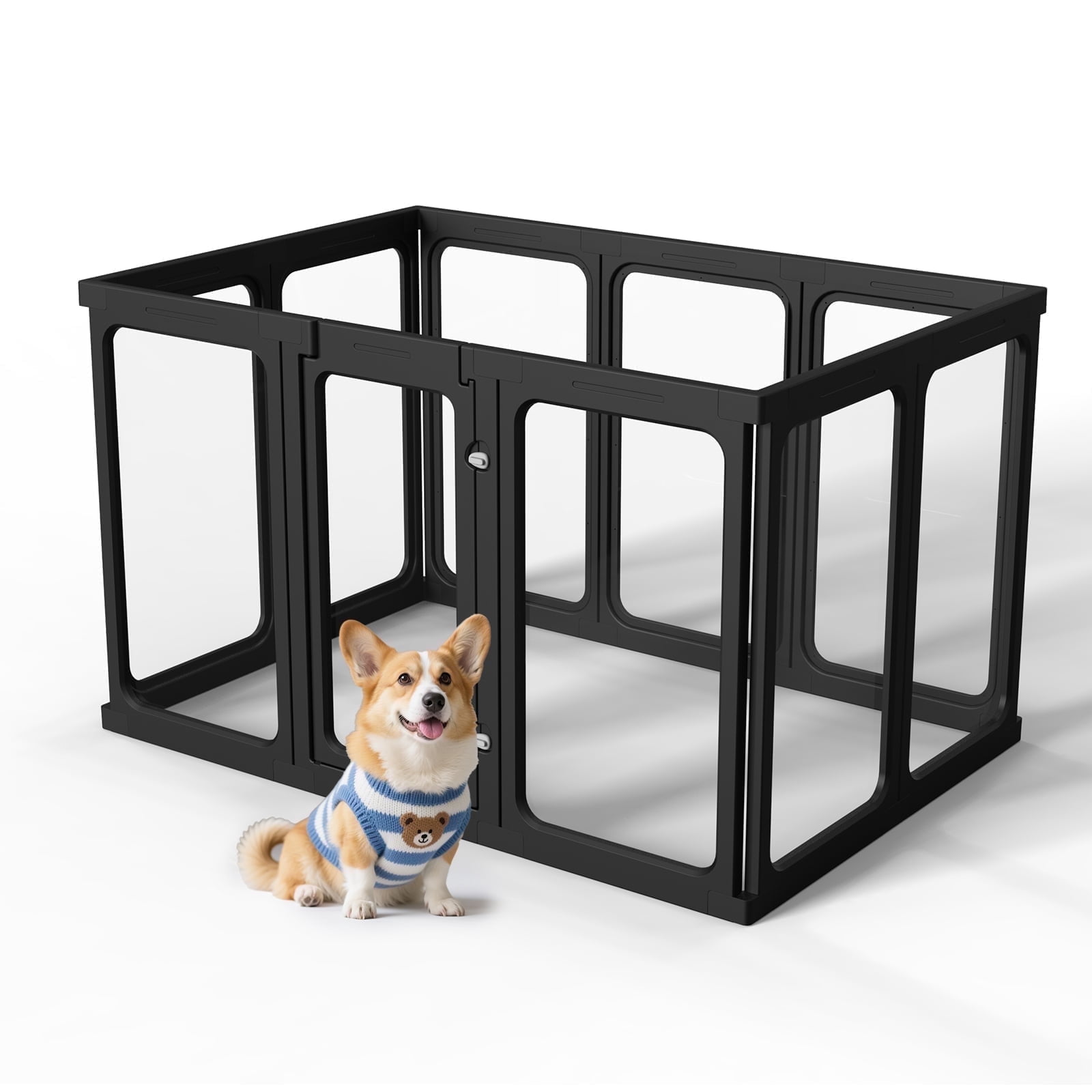 Picture of Clear Acrylic Plastic Dog Playpen Indoor, for Puppy Cat Rabbit Ferret ...