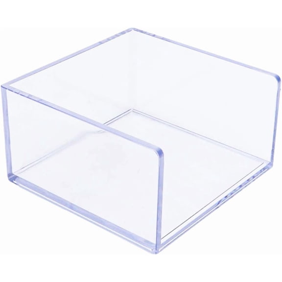 Clear Acrylic Post It Note Holder 3x3 in Cube Memo Pad Dispenser Desk Organizer for Office Home Use