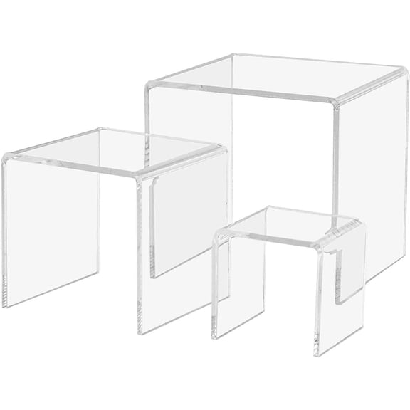 Clear Acrylic Riser Set of 3 (3-Inch, 4-Inch, 5-Inch)