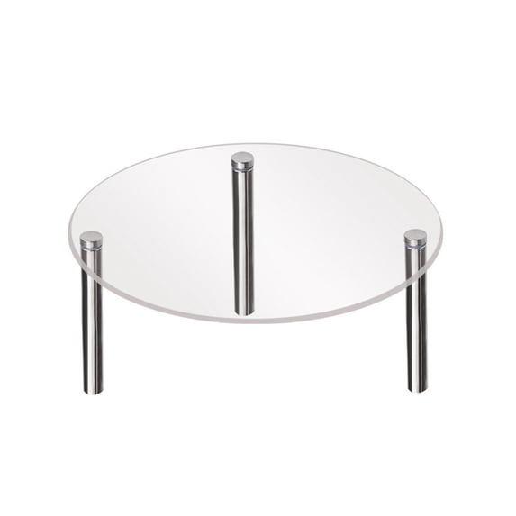 Clear Acrylic Round Cupcake Stand Metal Column Dessert Display Tower for Parties and Weddings